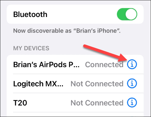 AirPods conectado por Bluetooth