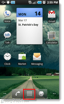 Botão da gaveta do aplicativo de tela inicial do Android