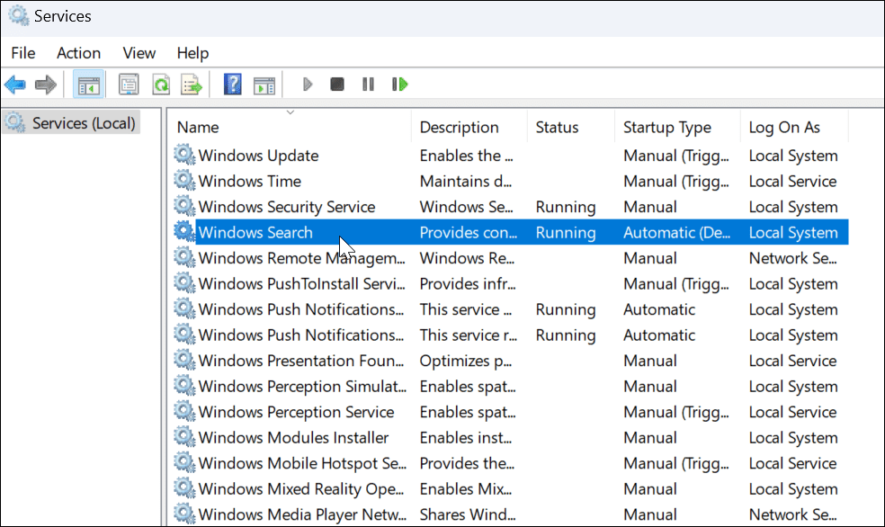 Barra de pesquisa do Windows 11 não funciona