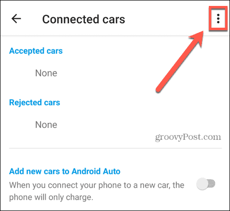 android auto ícone de três pontos