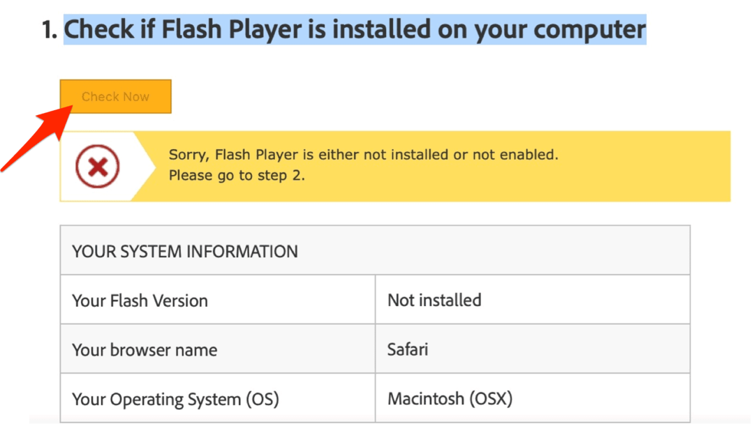 Confirme a remoção do Adobe Flash
