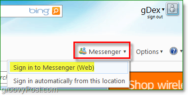 como usar o Windows Messenger no seu navegador da Internet no Windows Live