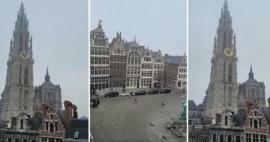 Após o terremoto, o Hino Nacional foi tocado na Catedral da Bélgica! Apoio de todo o mundo...