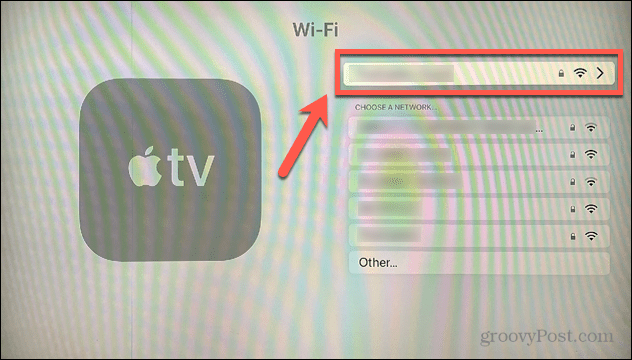 conexão wi-fi apple tv