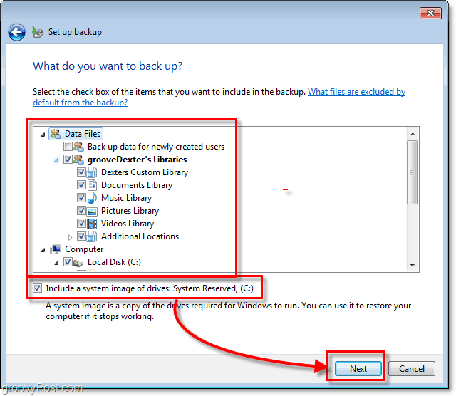 Backup do Windows 7 - escolha em detalhes o que você deseja fazer backup