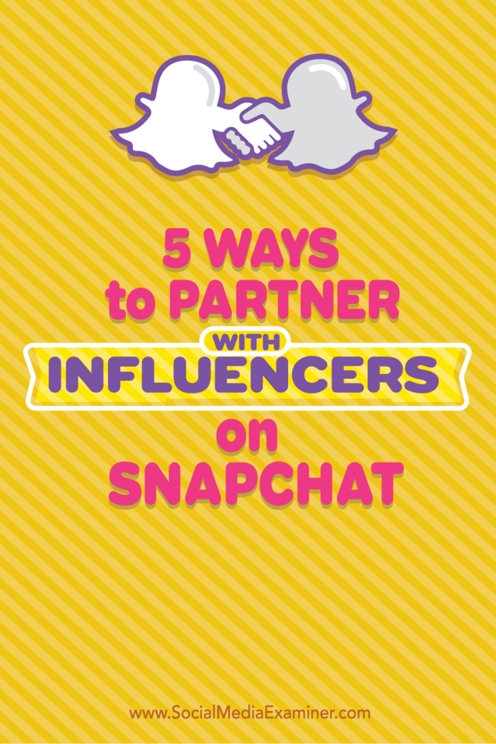 5 maneiras de fazer parceria com influenciadores no Snapchat: examinador de mídia social