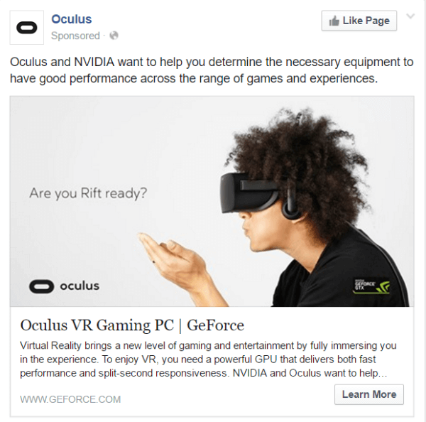 lançamento de produtos oculus