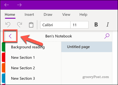 Ícone de cadernos do OneNote Show