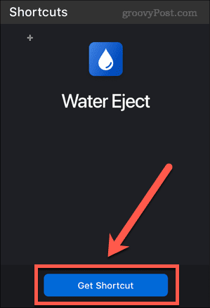 obter atalho do iphone de ejeção de água