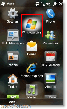 onde o windows live aparece na área de trabalho do windows mobile