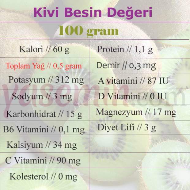 valor nutricional do kiwi