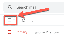 Botão Selecionar e-mail do Gmail