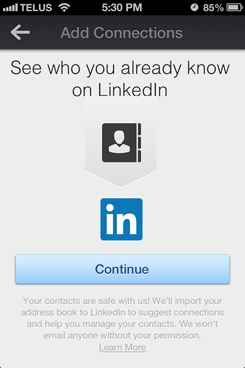aplicativo móvel do LinkedIn