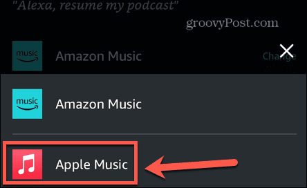 alexa selecione música de maçã