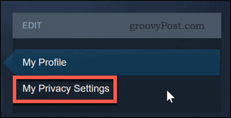 Alterando as configurações de privacidade do Steam