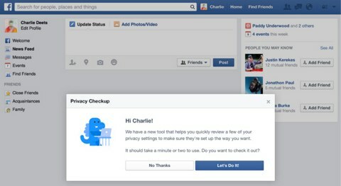 verificação de privacidade do facebook