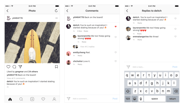 O Instagram lançará comentários encadeados no iOS e Android nas próximas semanas.