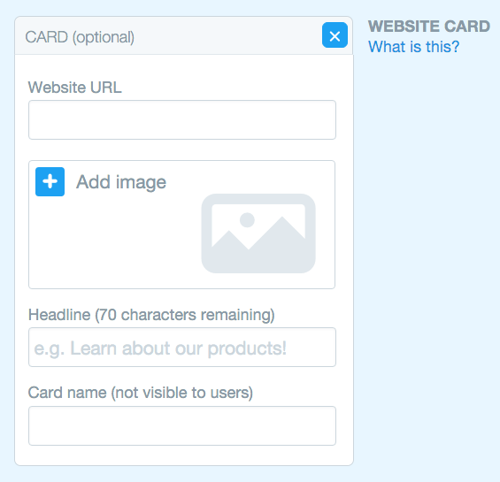 twitter website click website card template