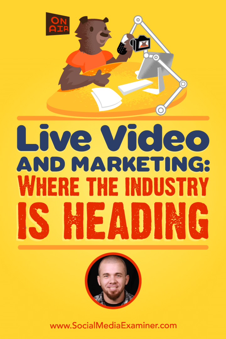 Vídeo e marketing ao vivo: para onde a indústria está indo, apresentando ideias de Brian Fanzo no podcast de marketing de mídia social.