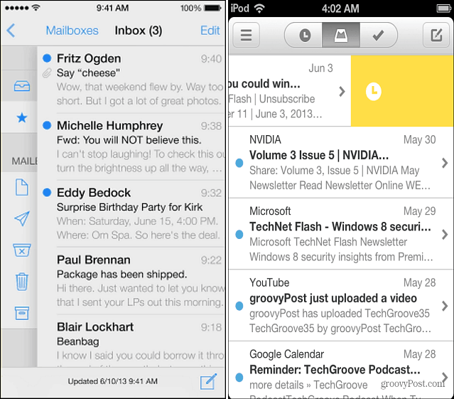 Mail iOS 7 e Mailbox App