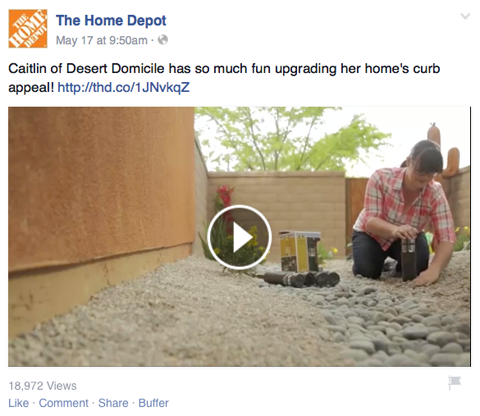 vídeo do home depot no facebook