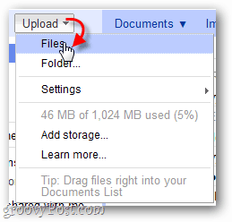 fazer upload de documentos antigos para o Google Docs