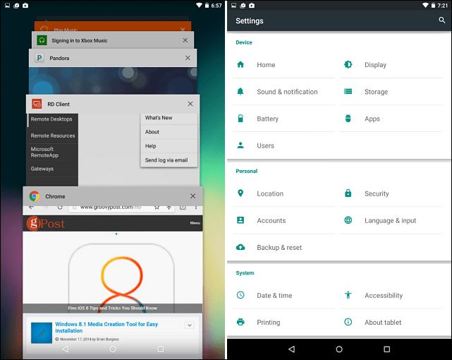 Recursos do Android 5.0