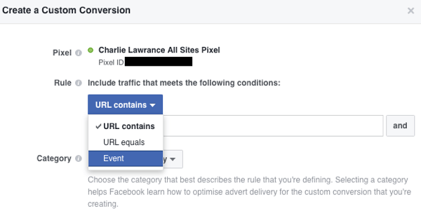 Crie conversões personalizadas baseadas em eventos em seu Gerenciador de Anúncios do Facebook.