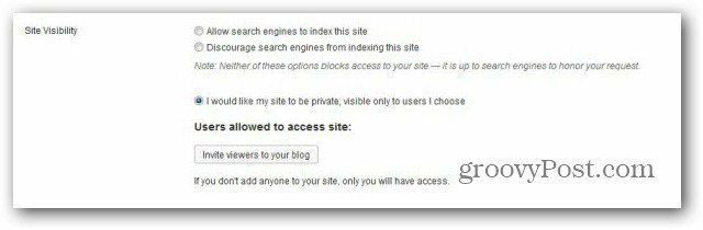 wordpress com tornar blog privado convidar usuários