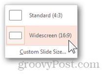 apresentação em tela widescreen padrão tamanho do powerpoint ajustar