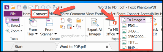 Convertendo PDF em uma imagem usando o PhantomPDF