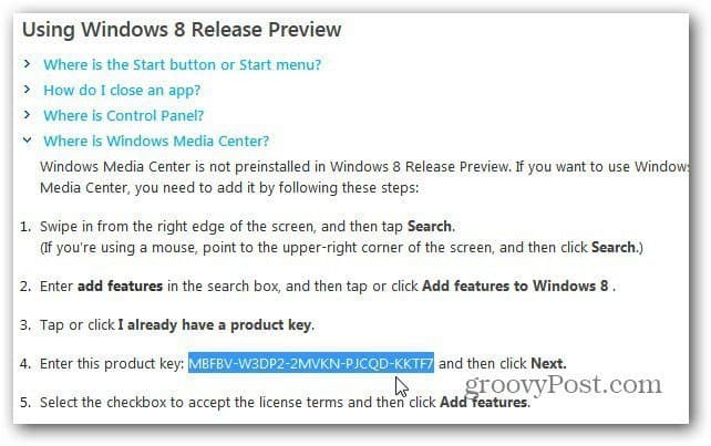 Instale o Windows Media Center no Windows 8 Release Preview