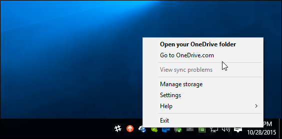 2 Barra de tarefas do OneDrive