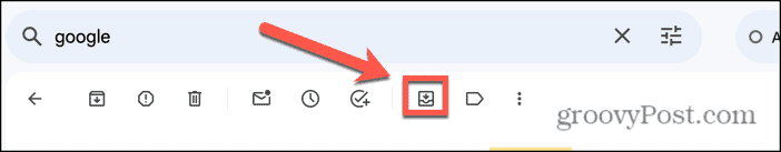 Gmail mover para o ícone da caixa de entrada