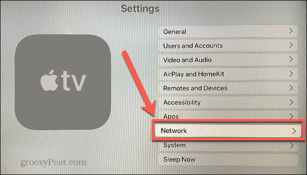 menu da rede de tv da apple