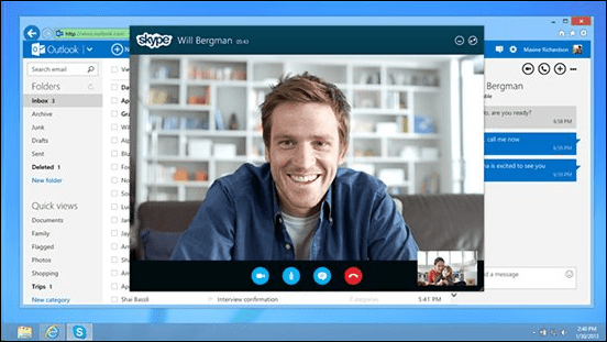Agora o Skype disponível via e-mail do Outlook.com