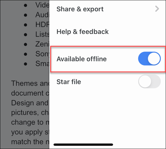 disponível offline google docs para celular