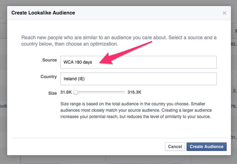 criando um público parecido com o Facebook