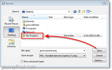 Captura de tela do Dropbox - salve arquivos automaticamente no seu backup online