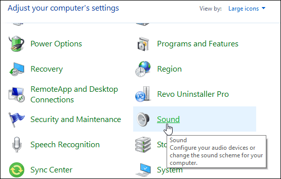 Painel de controle de som