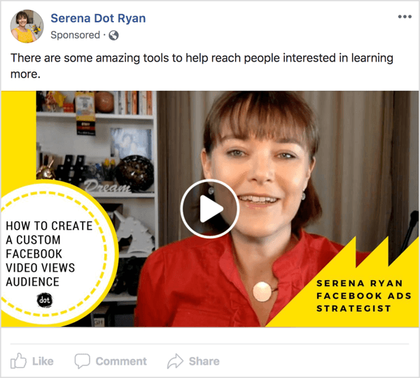 Mostre ao seu público um anúncio em vídeo no Facebook de algo que você tem ou faz que resolve o problema deles. 