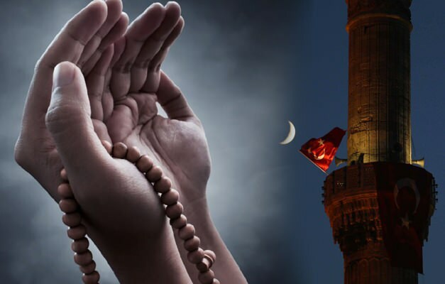 Oração azan em pronúncia árabe e turca