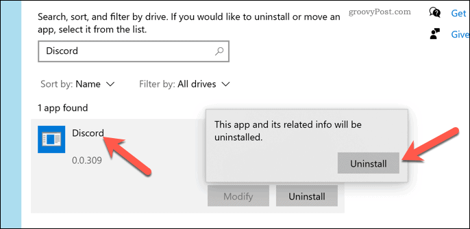 Removendo Discord do Windows 10