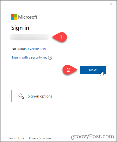 Digite o e-mail da Microsoft para o programa Windows Insider