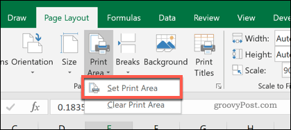 Definindo a área de impressão do Excel