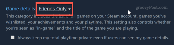 Configurando a privacidade do jogo para amigos apenas no Steam