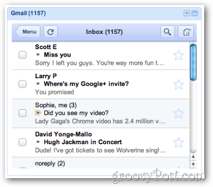 widget do gmail