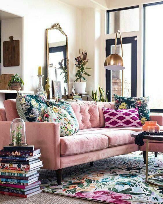 jogo de sofá rosa claro 