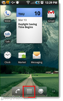 botão do aplicativo de tela inicial do Android