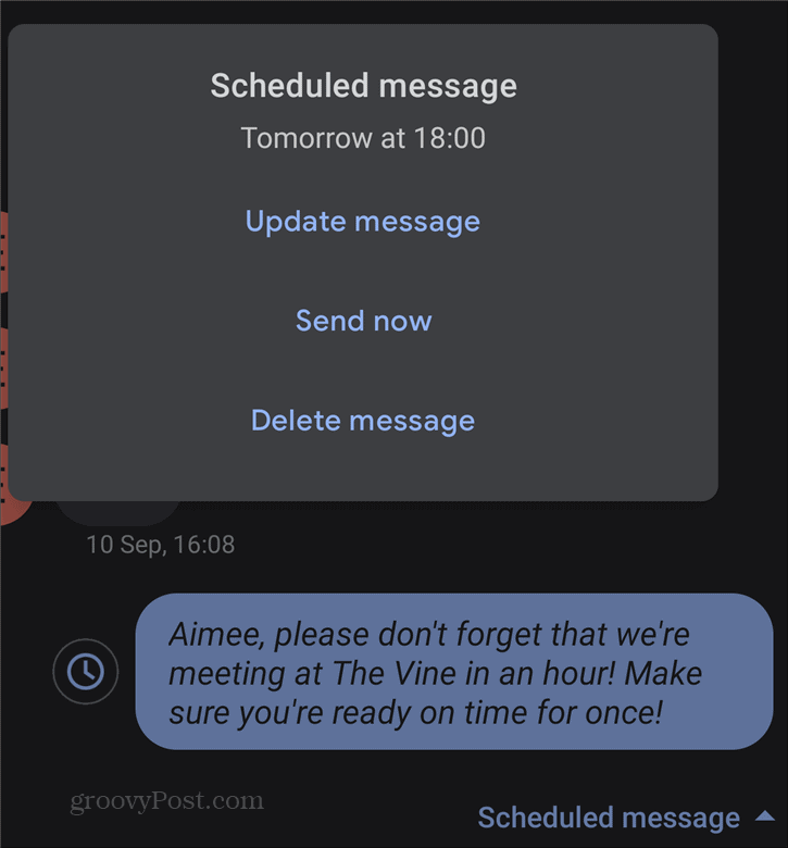 Como agendar mensagens de texto para Android cancelar